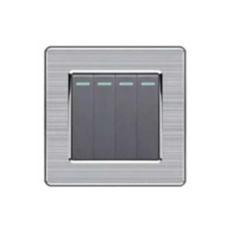 Bộ công tắt 4 nút nhấn 1 chiều cổ điển S2 series MÀU XÁM (C1A431)