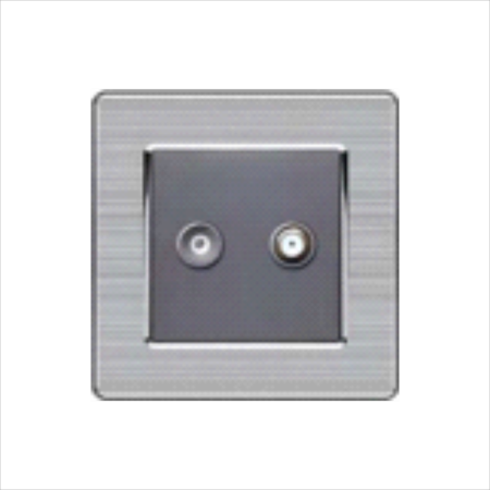 Bộ ổ cắm truyền hình vệ tinh và Tivi cổ điển S2 series MÀU XÁM (C1B339)